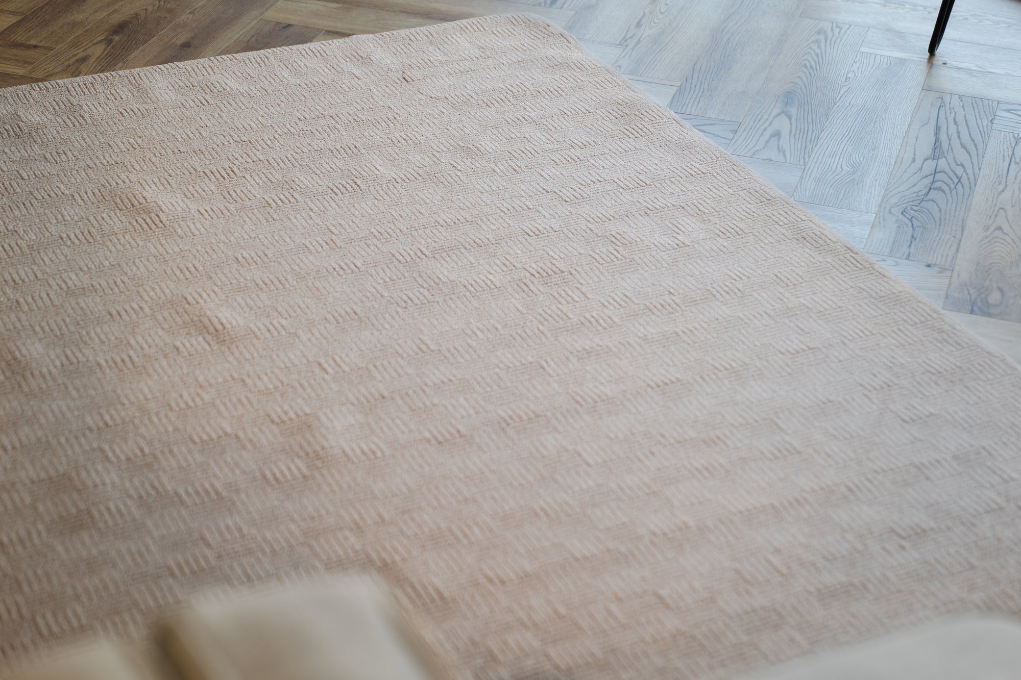 Callavi plain squares flatweave cream rug