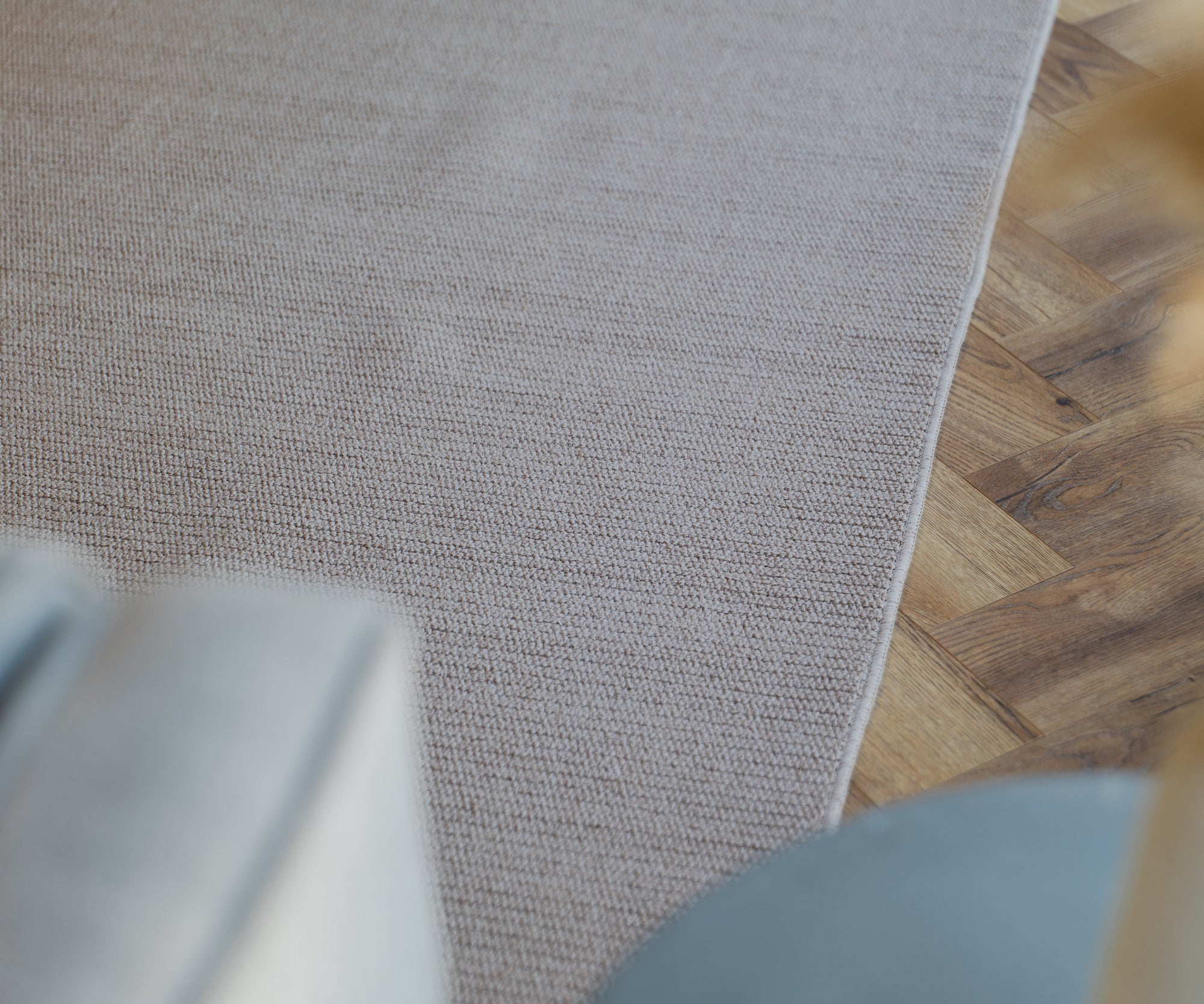 Callavi plain lines flatweave cream rug
