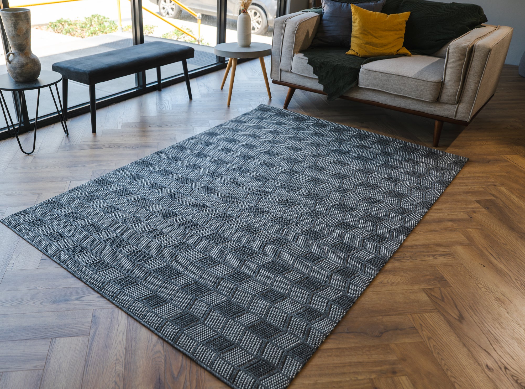 Nikotex Falcon grey flatweave floor rug