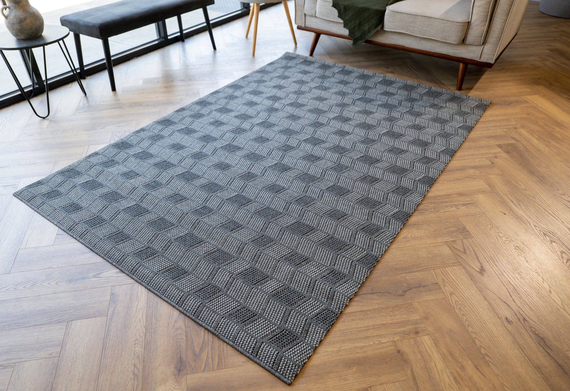 Nikotex Falcon grey flatweave floor rug