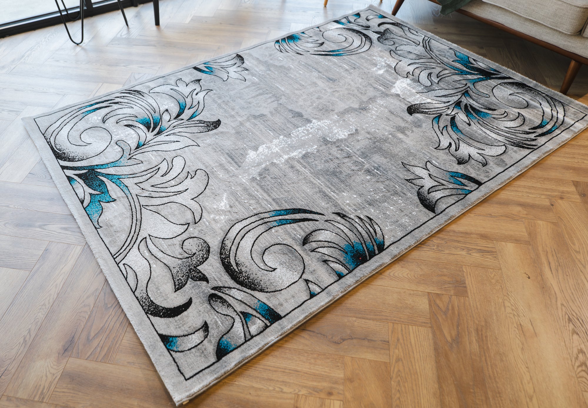 Istanbul 3066 grey blue rug