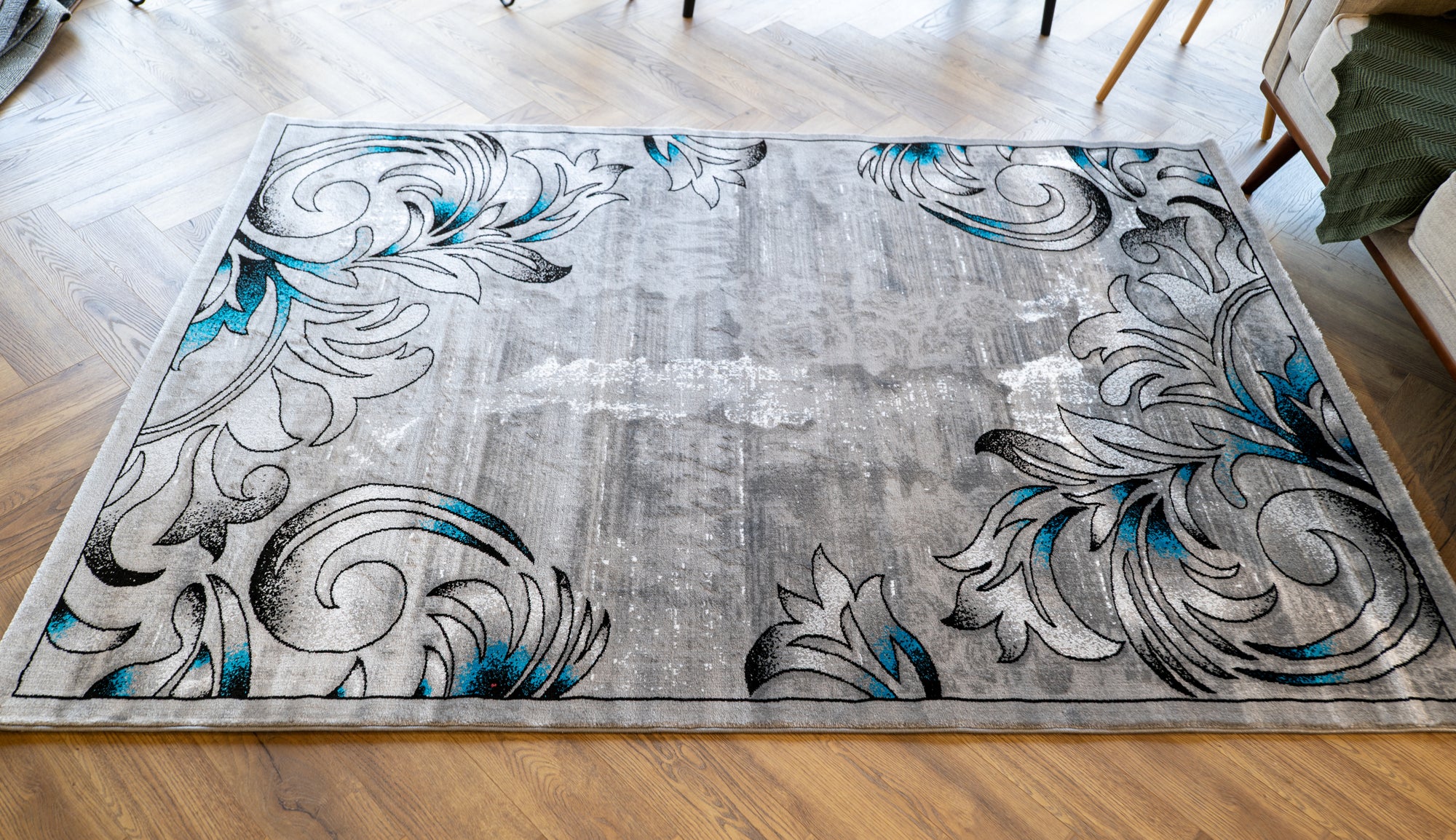 Istanbul 3066 grey blue rug