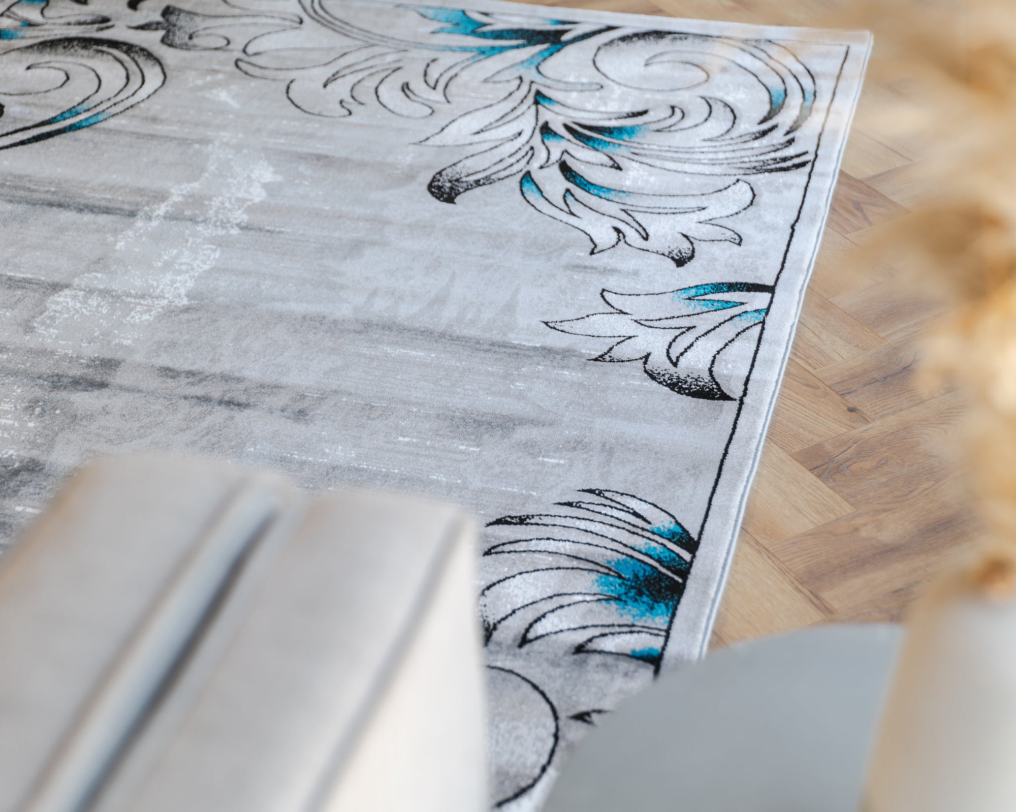 Istanbul 3066 grey blue rug