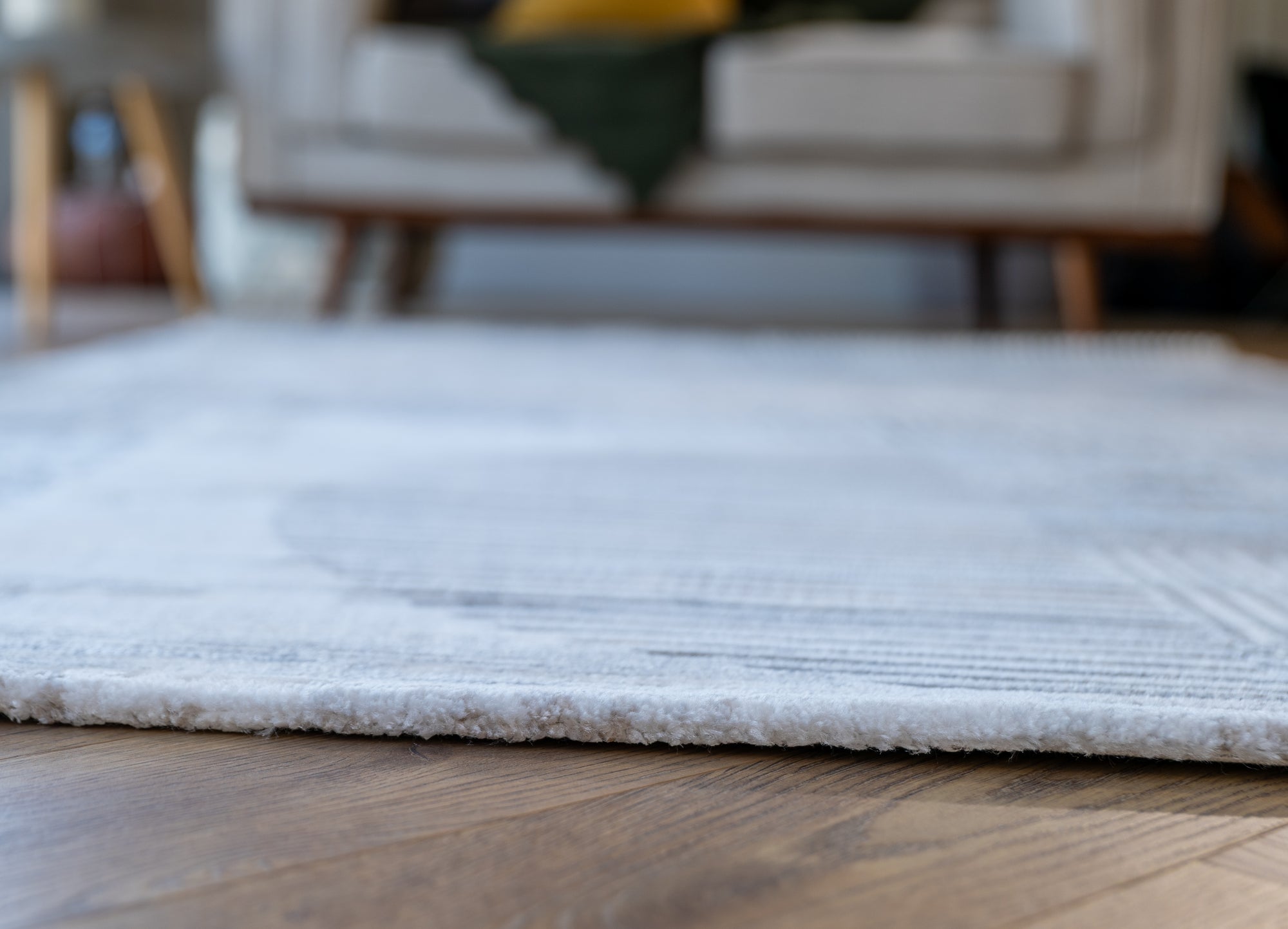 Deluxe modern contemprary design grey beige floor rug