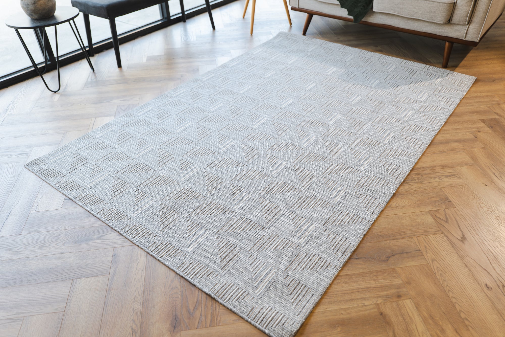Nikotex Polar silver flatweave floor rug