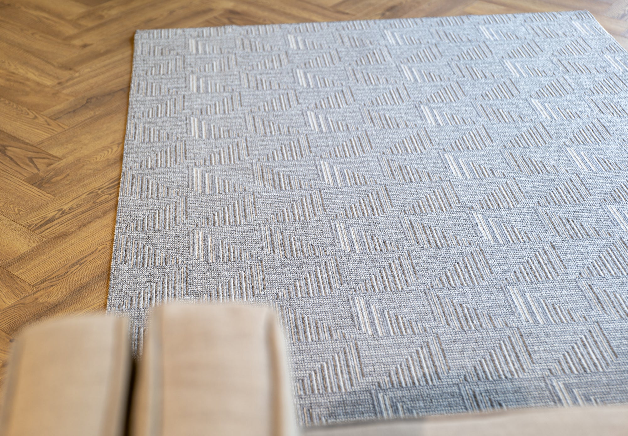 Nikotex Polar silver flatweave floor rug