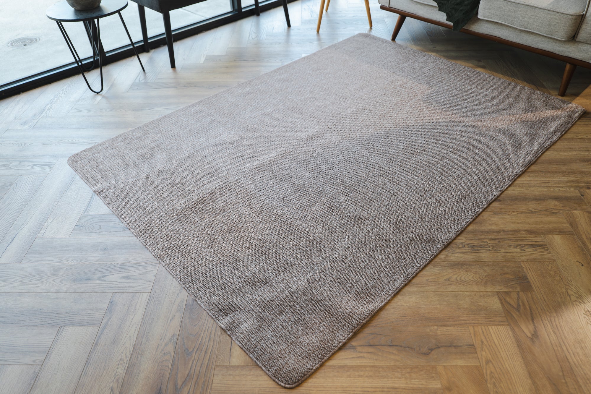 Callavi plain lines flatweave biege rug
