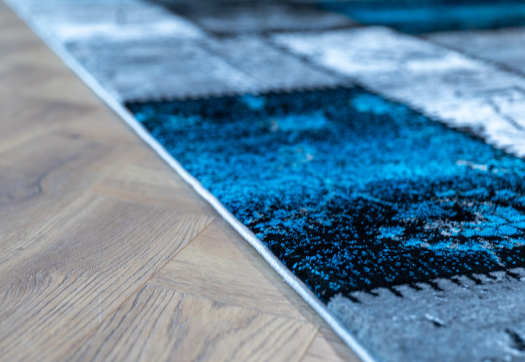Istanbul 3011 patchworks grey blue rug