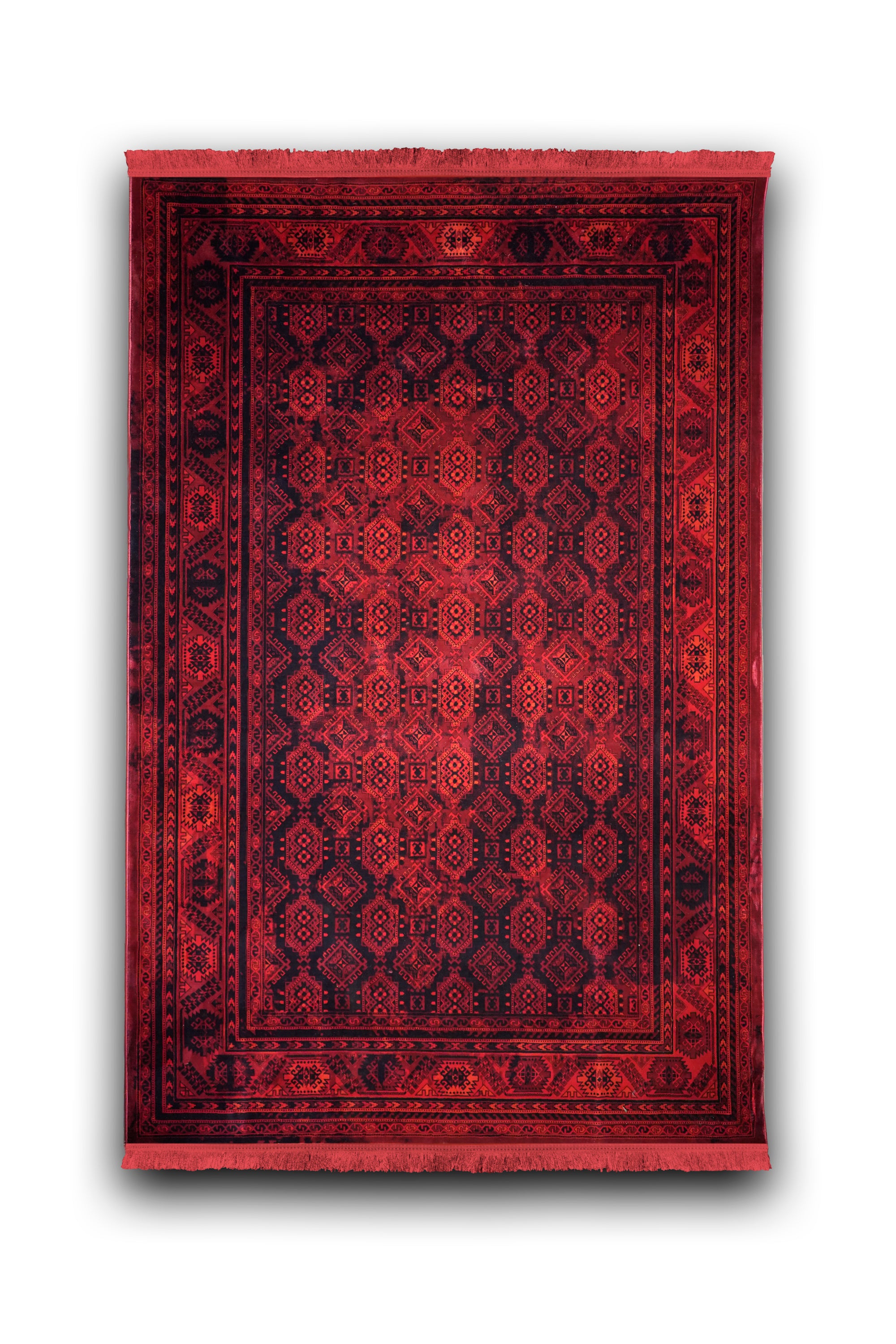 Hive 201 Red Traditional distressed rug