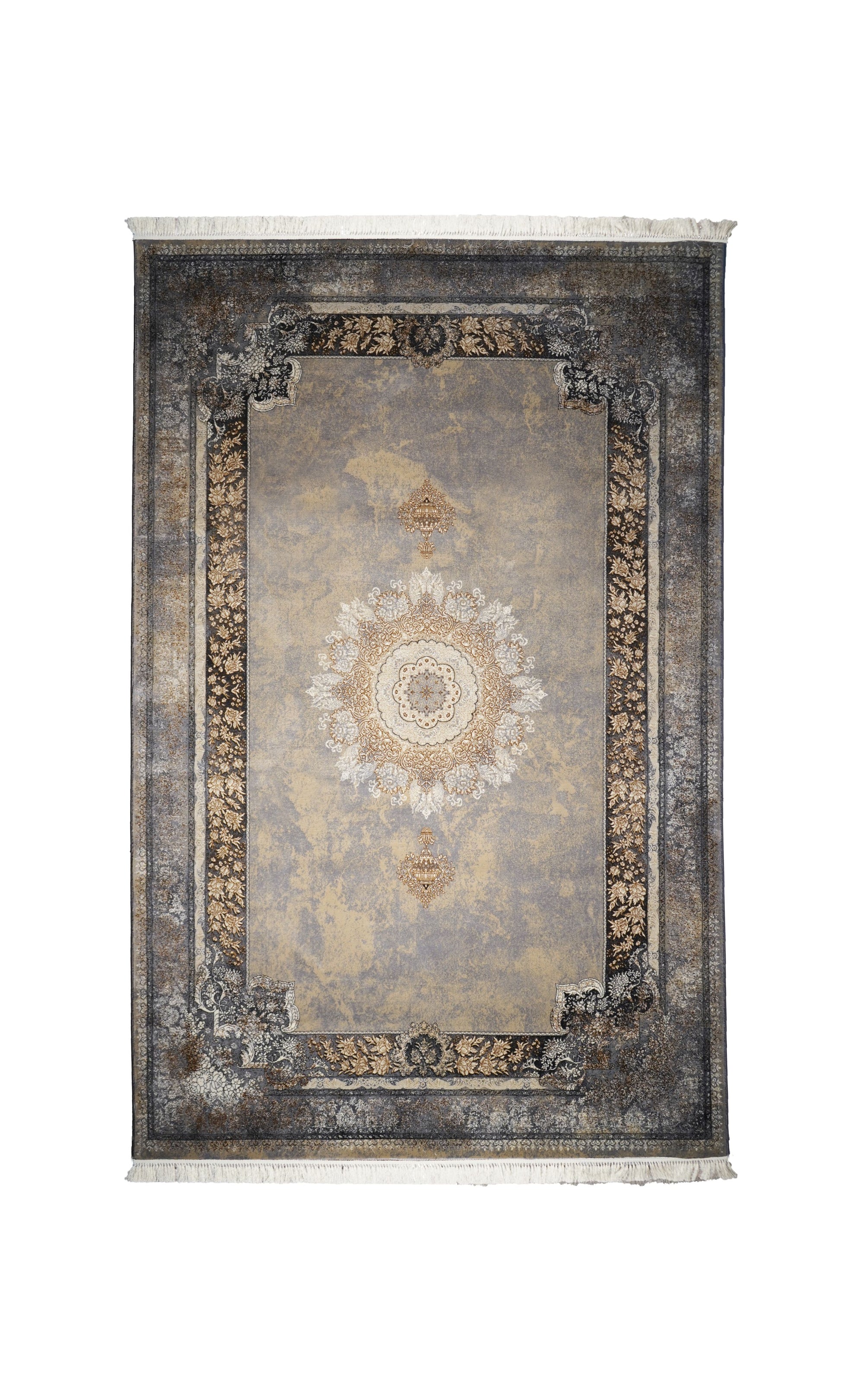 Hive 204 Traditional transitional grey gold rug