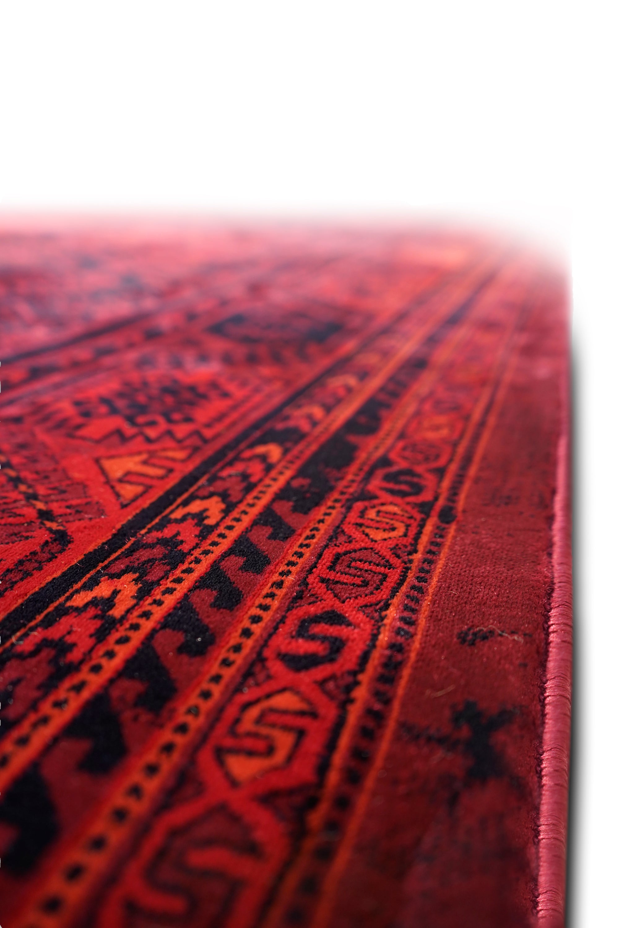 Hive 201 Red Traditional distressed rug