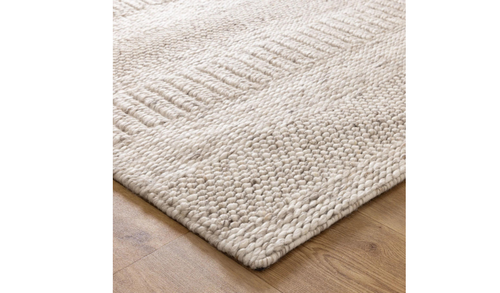 Priva Beige Multi Braided Pattern Wool Rug