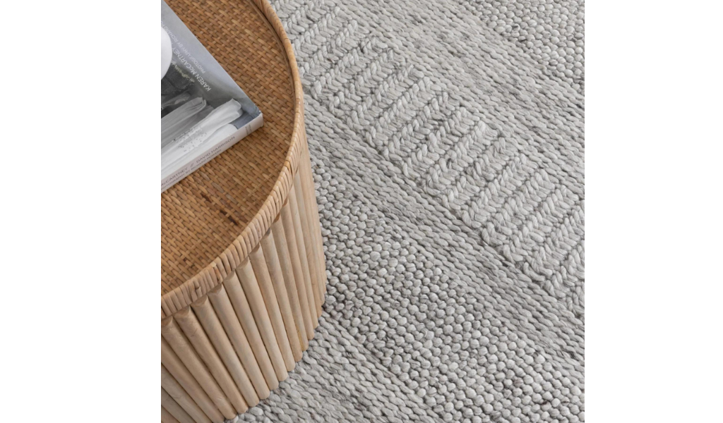 Priva Grey Multi Braided Pattern Wool Rug