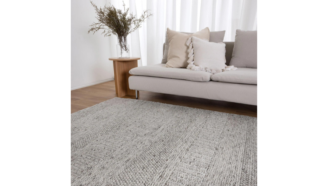 Priva Grey Multi Braided Pattern Wool Rug