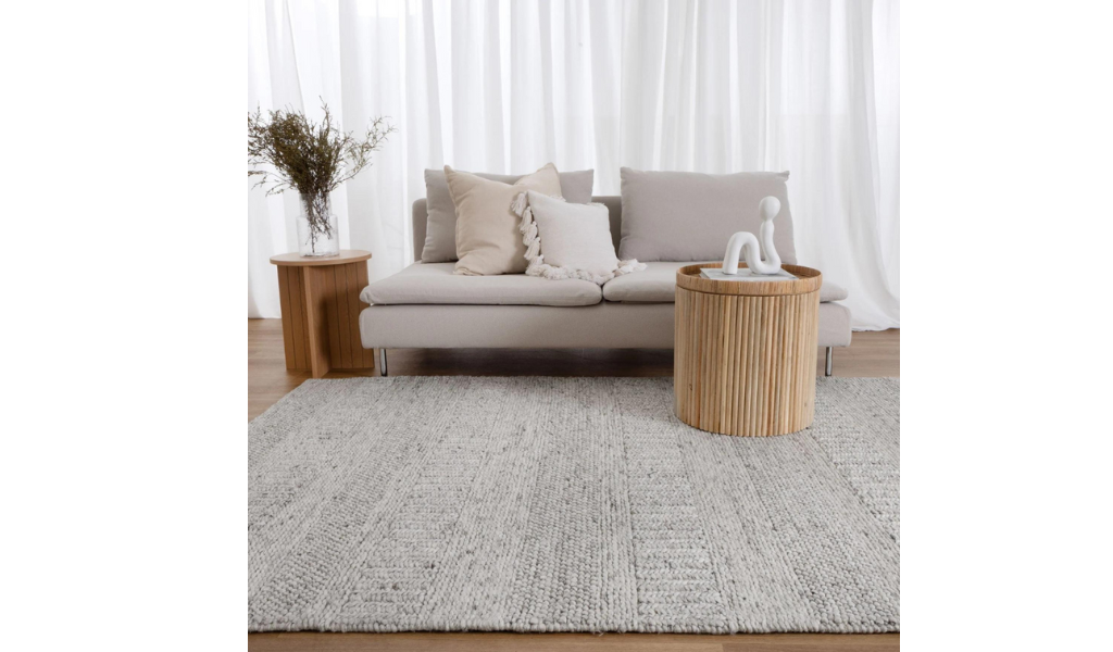Priva Grey Multi Braided Pattern Wool Rug