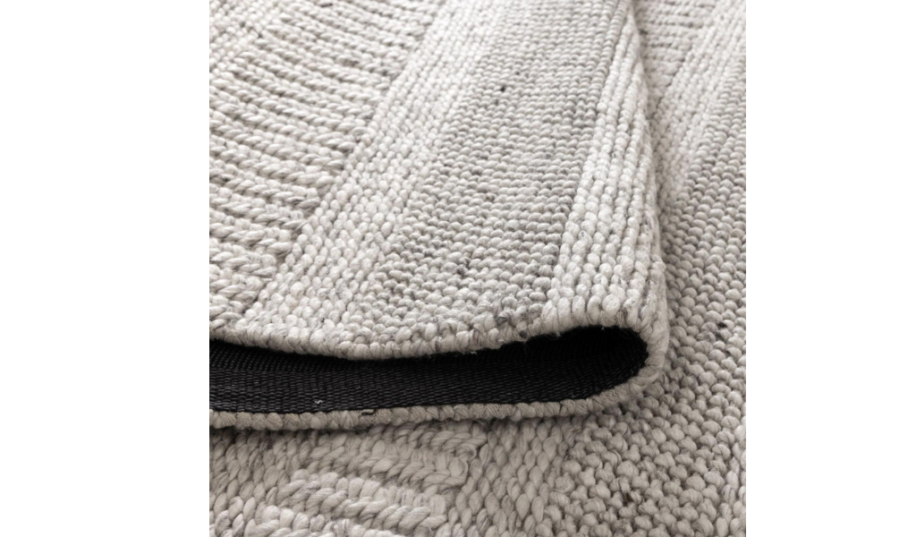 Priva Grey Multi Braided Pattern Wool Rug