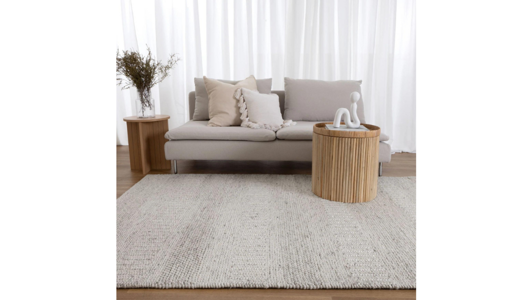 Priva Ivory Multi Braided Pattern Wool Rug