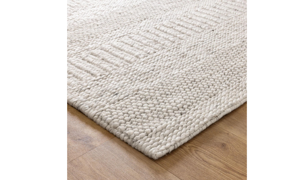 Priva Ivory Multi Braided Pattern Wool Rug