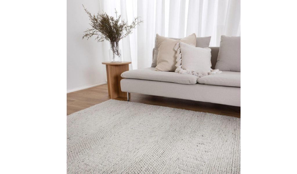 Priva Ivory Multi Braided Pattern Wool Rug