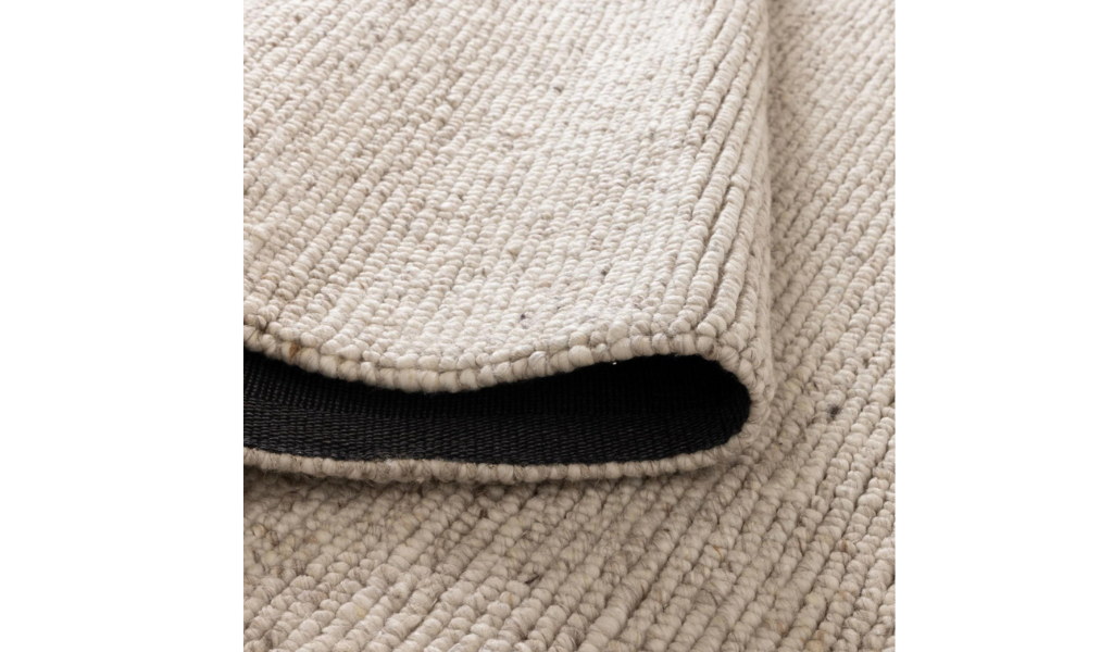 Priva Beige Hand Woven Textured Wool Rug