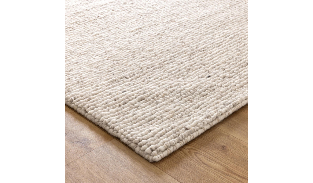 Priva Beige Hand Woven Textured Wool Rug