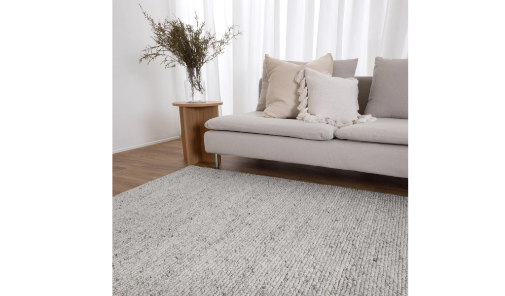Priva Grey Hand Woven Textured Wool Rug