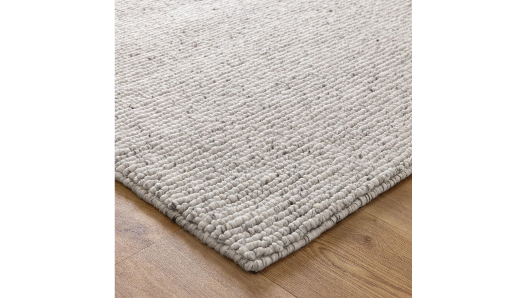 Priva Grey Hand Woven Textured Wool Rug