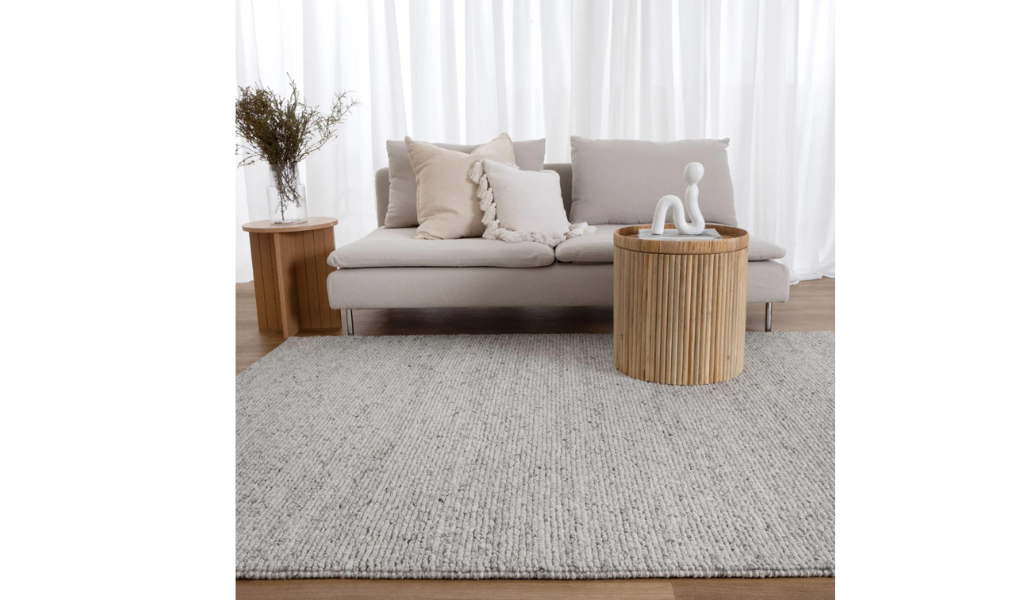 Priva Grey Hand Woven Textured Wool Rug