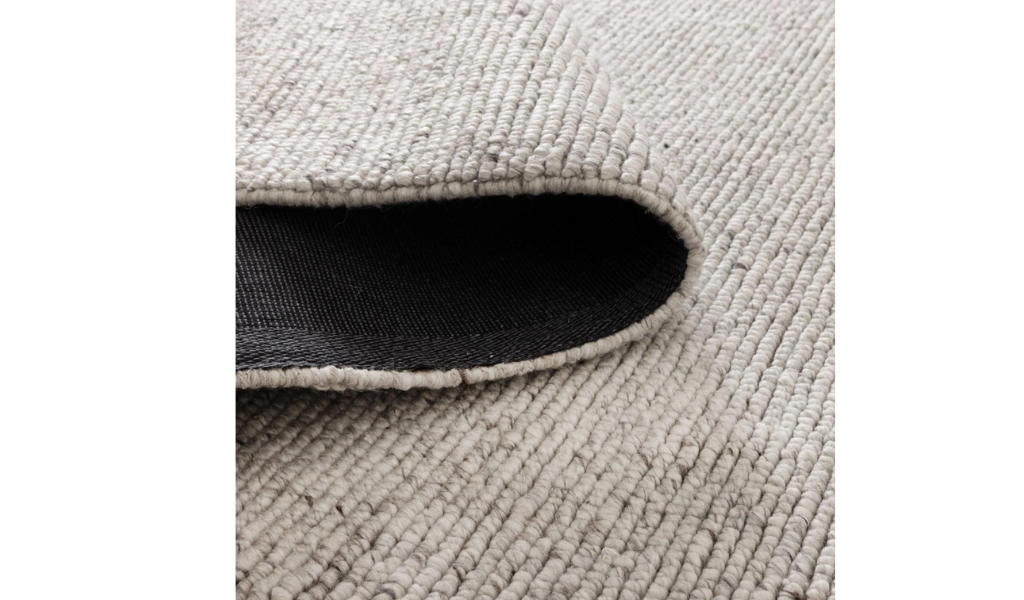 Priva Grey Hand Woven Textured Wool Rug