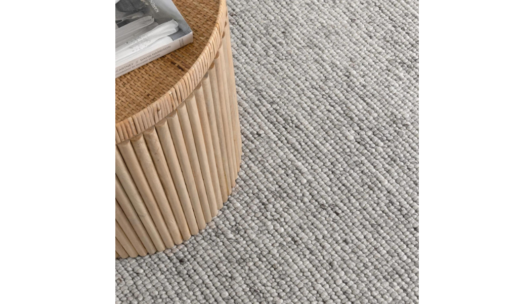 Priva Grey Hand Woven Textured Wool Rug