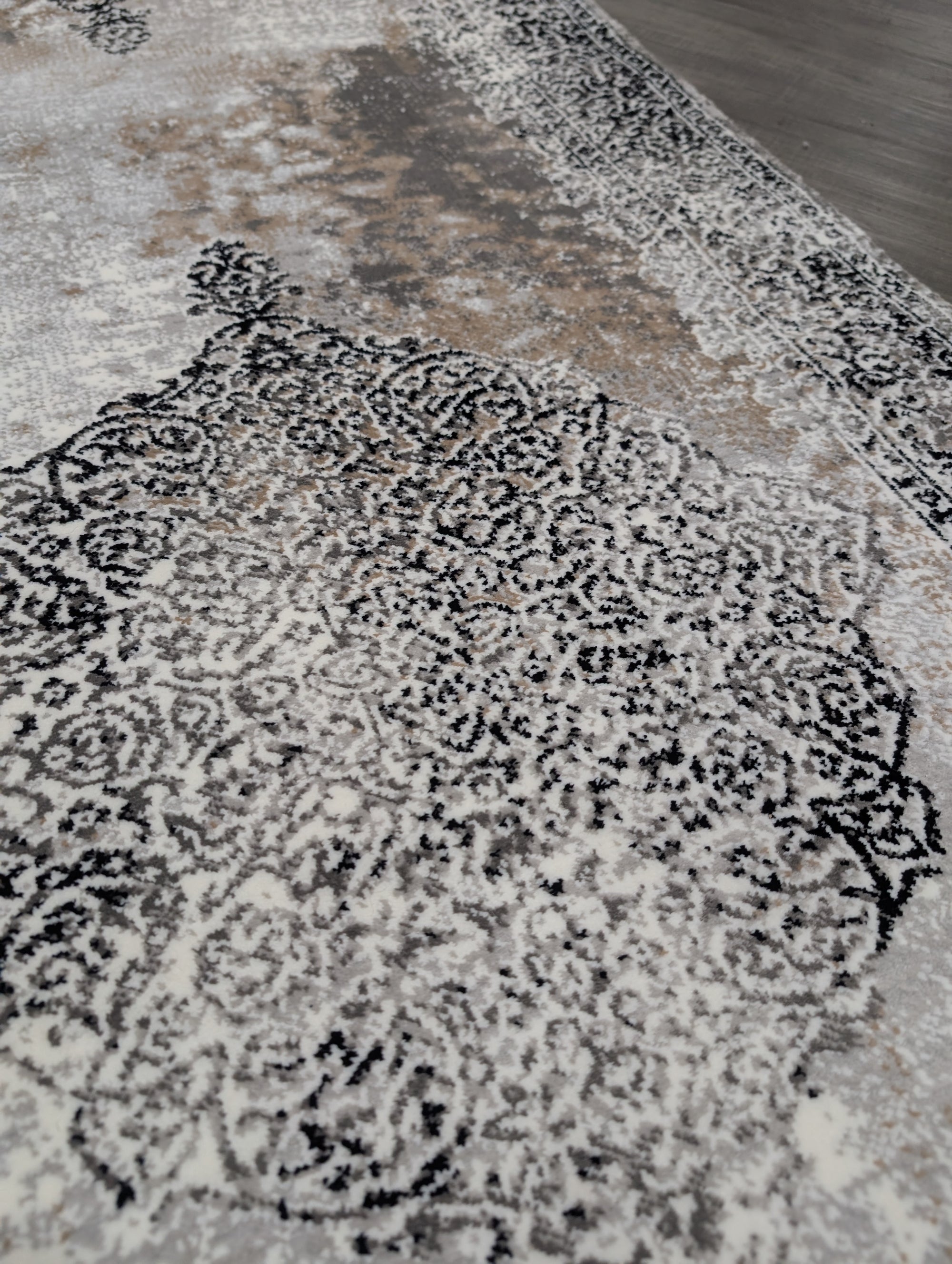 252 Merry grey black transitional runner 100cm Wide