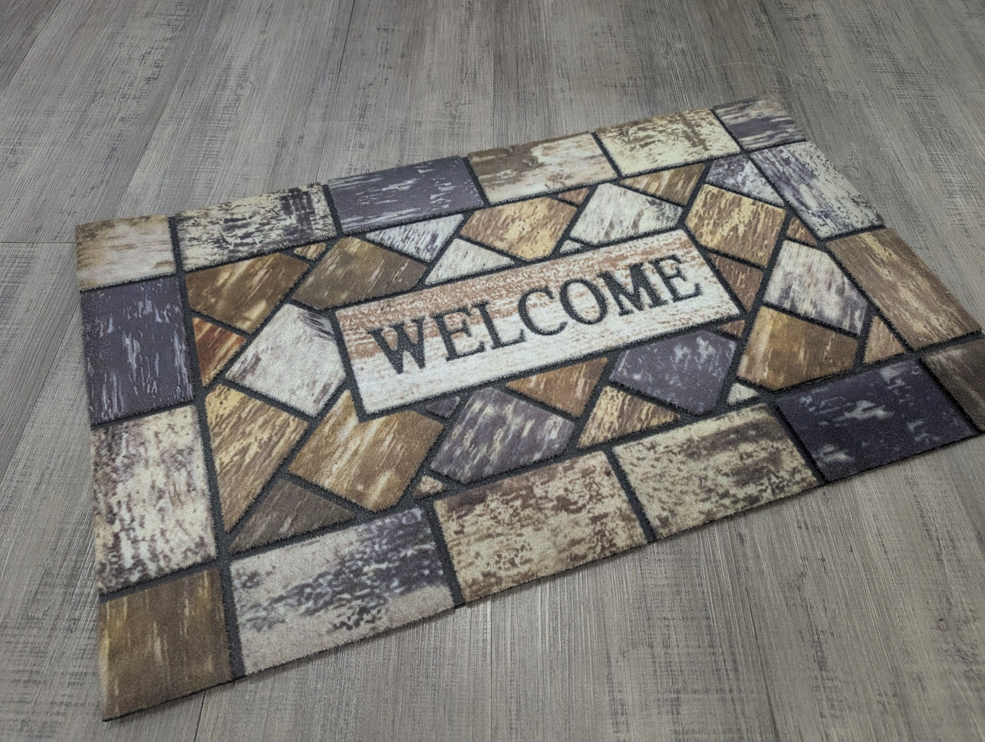 Outdoor Mat welcome bold vintage PVC