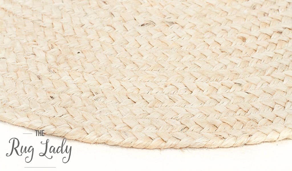 Braided Jute cream circle rug 100cm