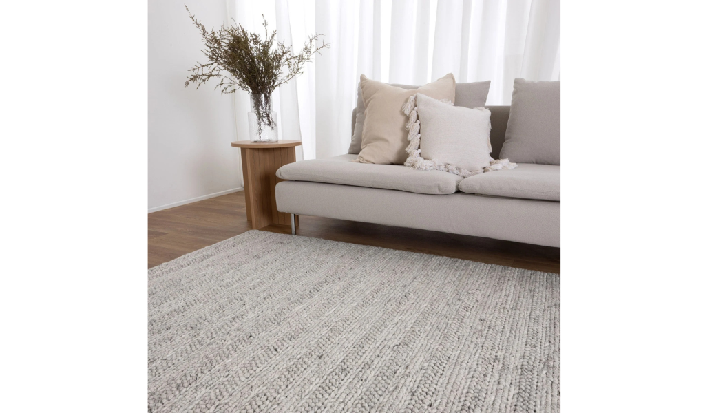Priva Ivory Mixed Weave Wool Rug