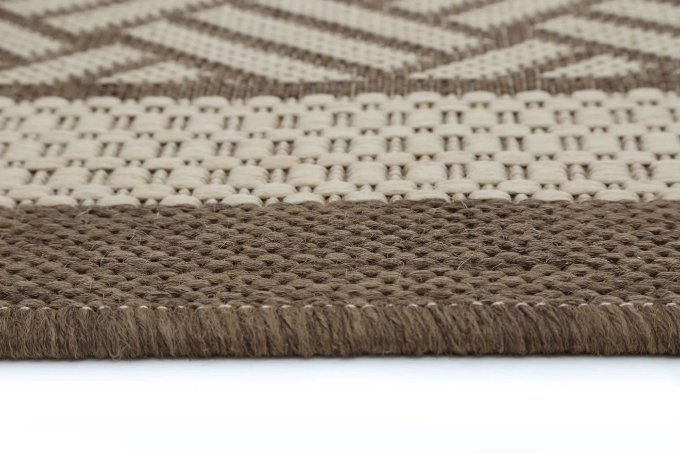 Sisalo BeigeGeometric Ikat Bordered 160 x 230cm Rug - LAST ONE