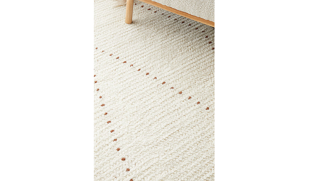 Samira Natural Dotted Diamond Abstract Wool Rug