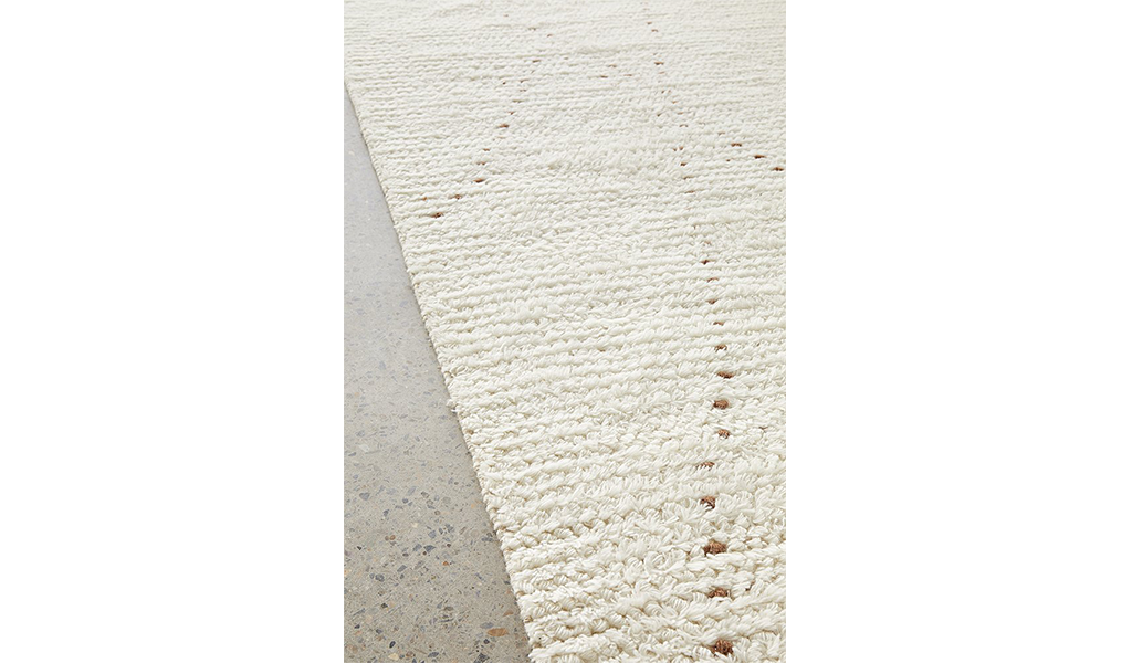 Samira Natural Dotted Diamond Abstract Wool Rug