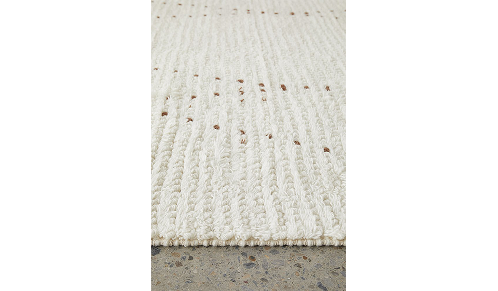 Samira Natural Dotted Diamond Abstract Wool Rug