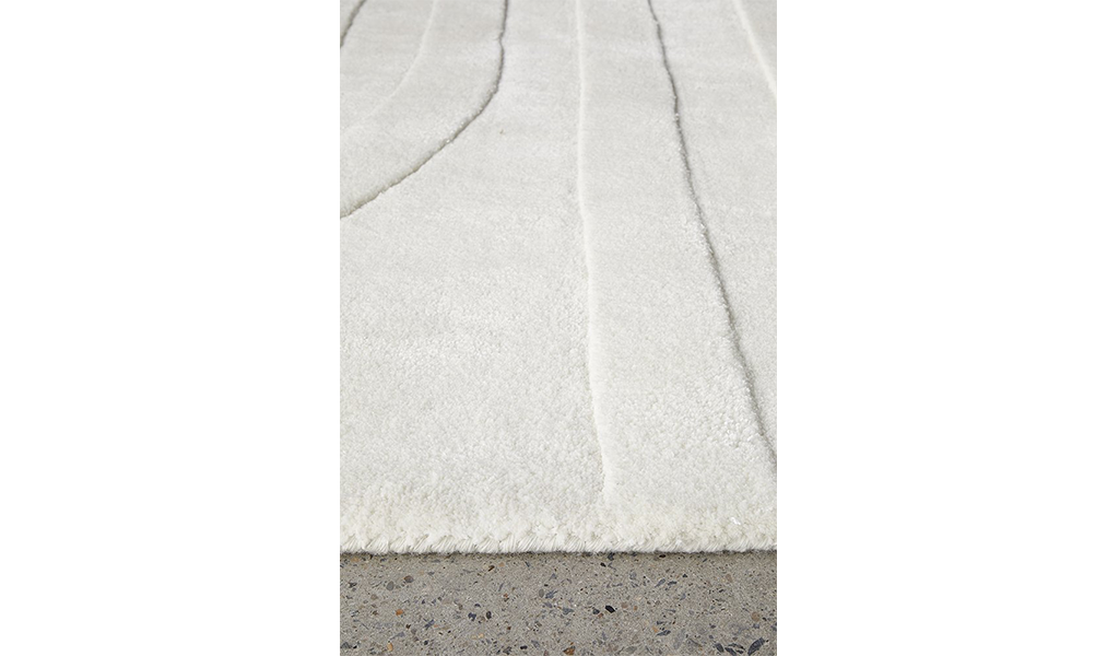 Samira White Arched Modern Rug