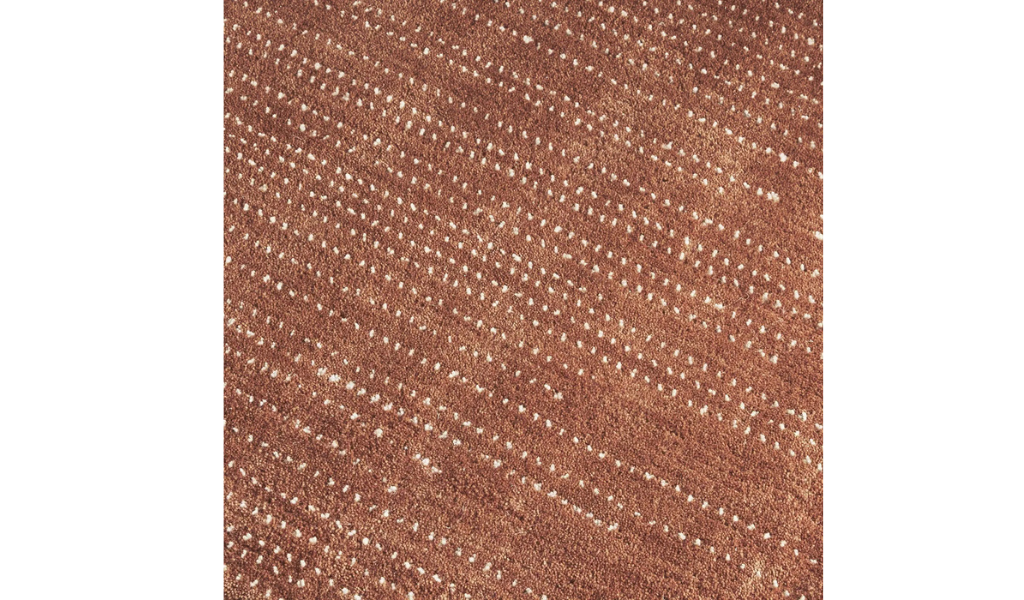 Isla Rust Dotted Lines Wool Rug