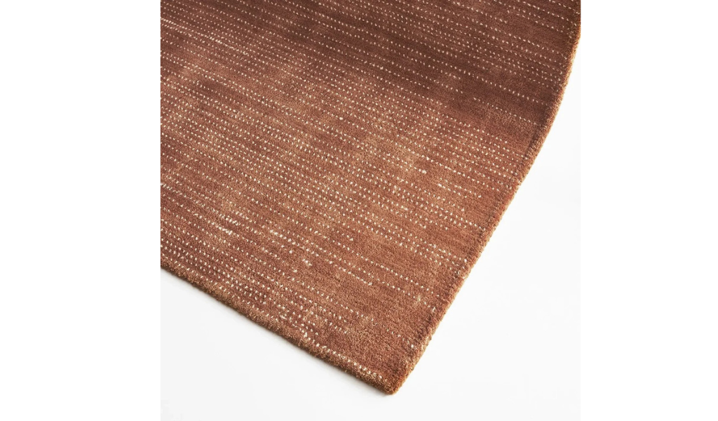 Isla Rust Dotted Lines Wool Rug