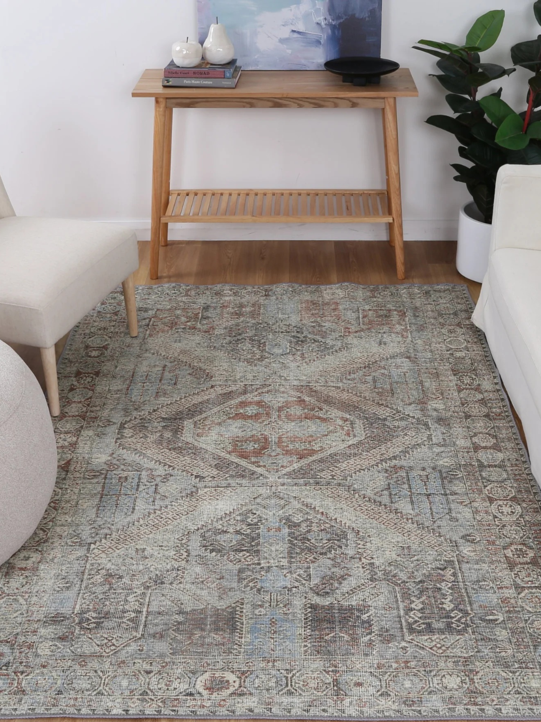 Vivien Blue Grey Tribal Medallion Rug