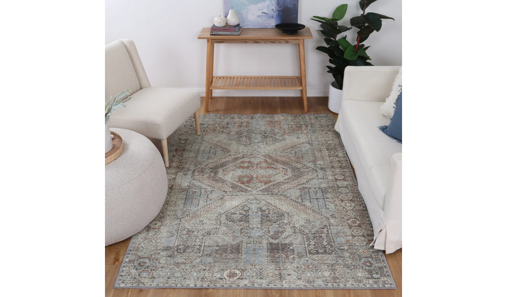 Vivien Blue Grey Tribal Medallion Rug