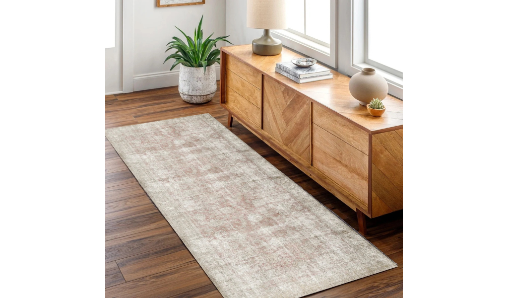 Vivien Natural Red Distressed Transitional Rug