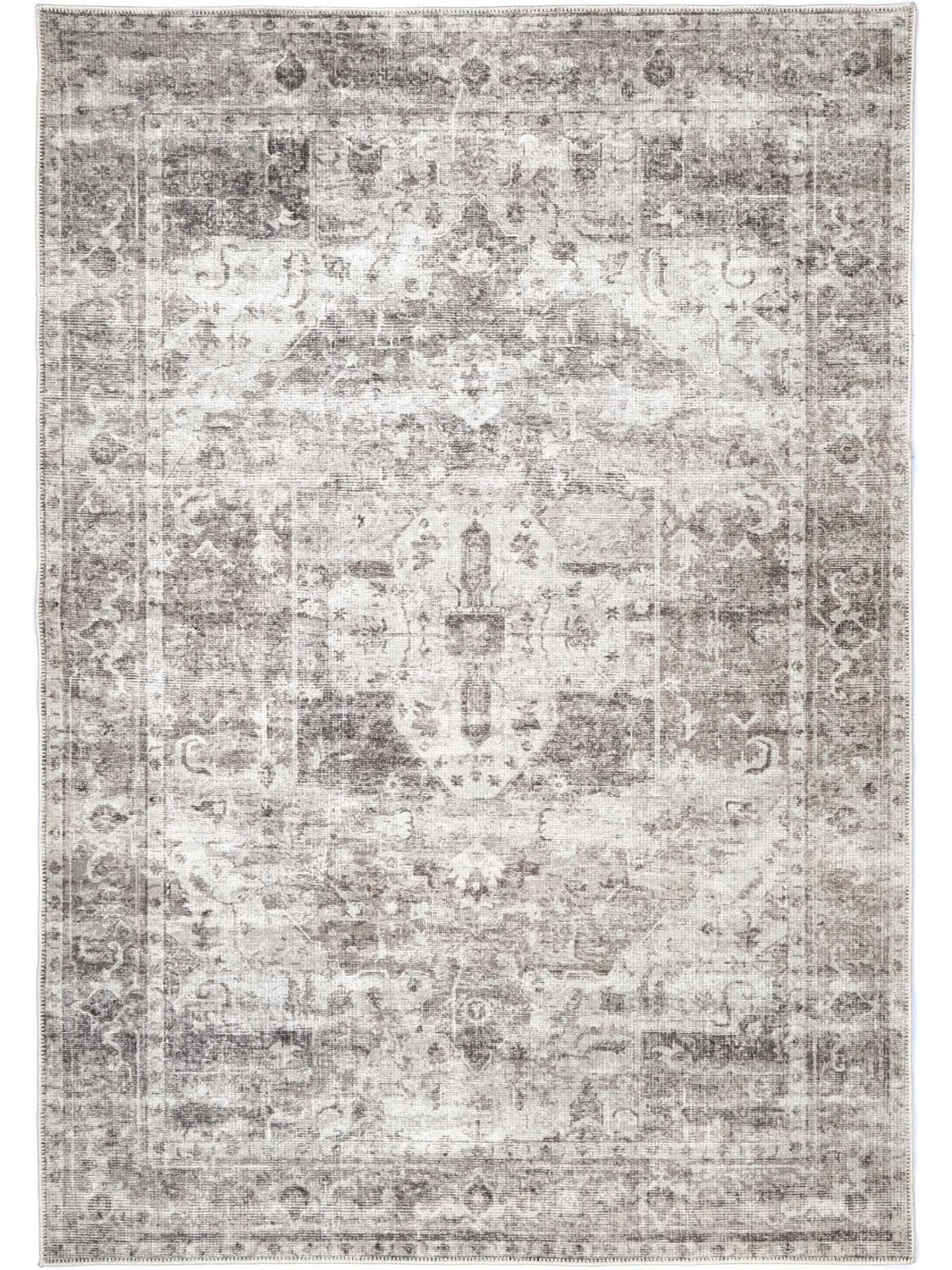 Vivien Grey Medallion Bordered Rug