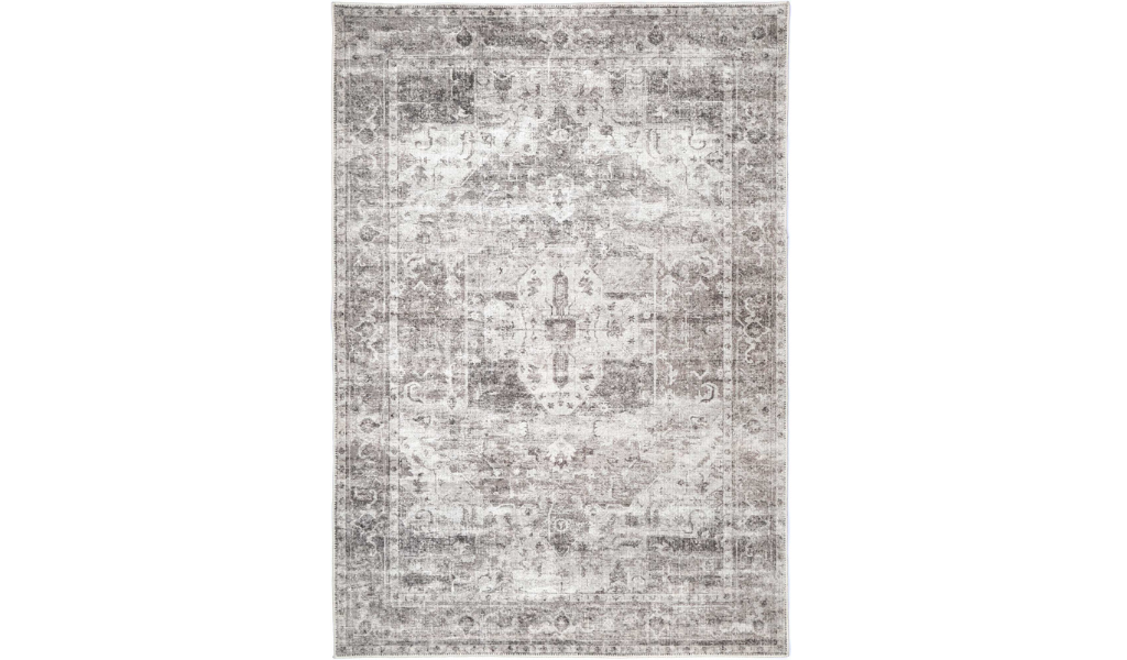 Vivien Grey Medallion Bordered Rug
