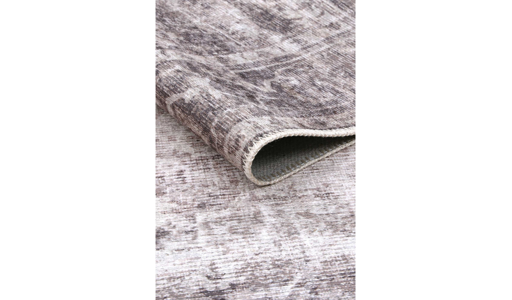 Vivien Grey Medallion Bordered Rug