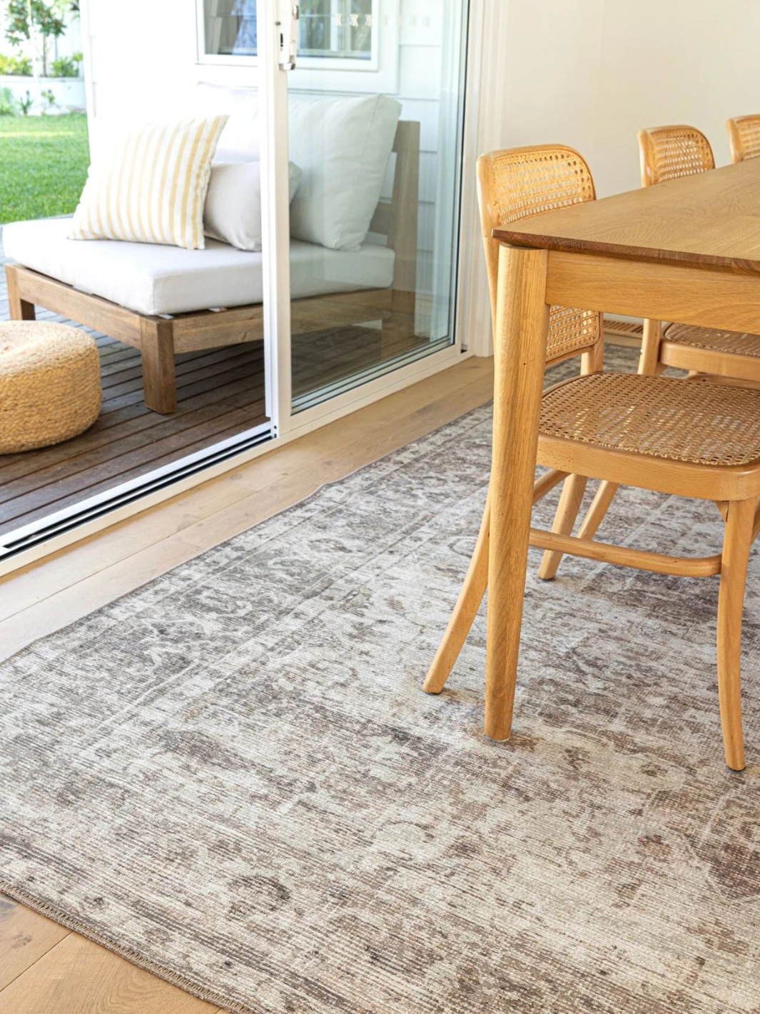 Vivien Grey Brown Distressed Transitional Rug