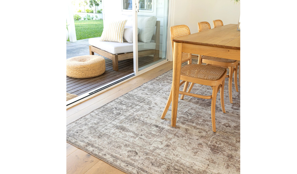 Vivien Grey Brown Distressed Transitional Rug