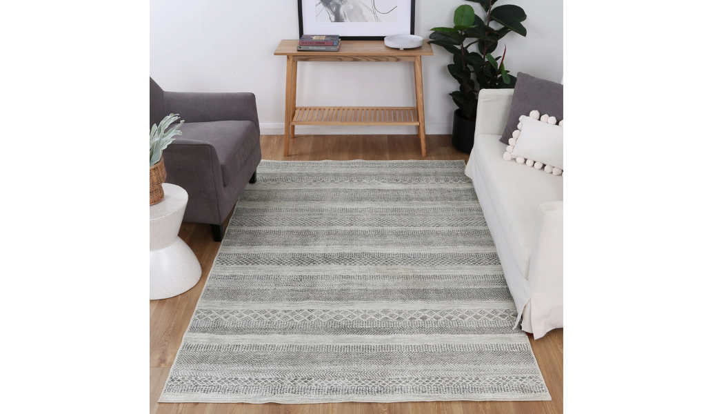Vivien Grey Tribal Pattern Rug